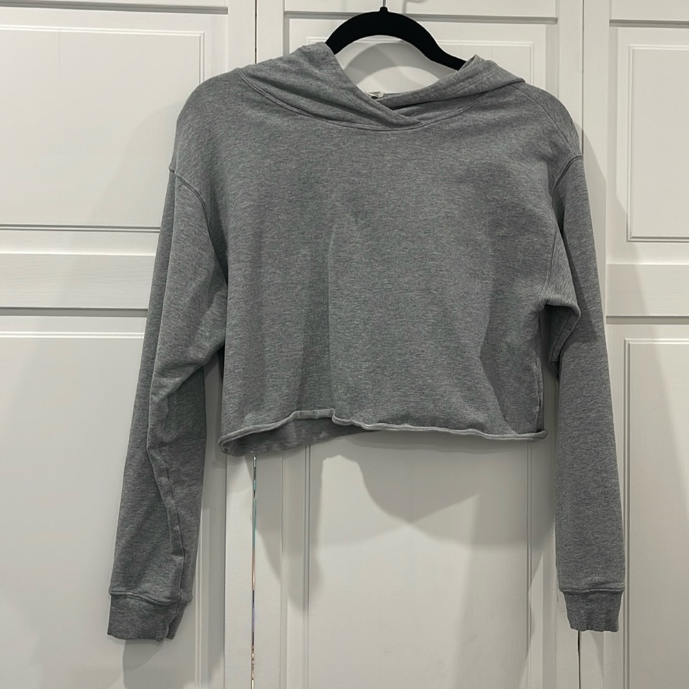 DYI French Terry Hooded Crop Sweatshirt